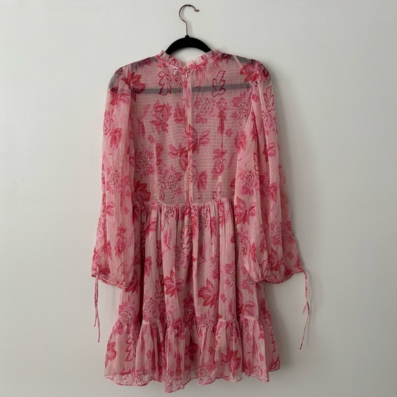 Selfie Leslie Women’s Balloon Sleeve Shirred Floral Dress - Picture 3 of 4